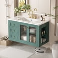 thumbnail image 4 of 36'' Wall Mounted Bathroom Vanity with Ceramic Sink, Floating Bathroom Storage Cabinet with 3 Drawers, Solid Wood Frame Bathroom Cabinet, 4 of 9