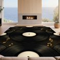 thumbnail image 2 of Design&I 5'x7' Ultra Soft Area Rug, Vinyl Record Vintage Music Note Grooved Disc Motif Circle Retro Refined None Fluffy Washable Non Shedding for Bedroom Living Room Home Office, 2 of 7