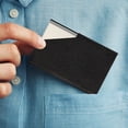 thumbnail image 5 of 10 PCS Professional Business Card Holder Case PU Leather & Stainless Steel Name Card Holder Pocket Card Carrier (Black), 5 of 6