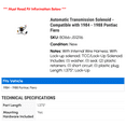 thumbnail image 2 of Automatic Transmission Solenoid - Compatible with 1984 - 1988 Pontiac Fiero 1985 1986 1987, 2 of 2