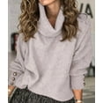 thumbnail image 4 of Women'S Oversized Chunky Pullover Sweaters Cowl Neck Long Sleeve Winter Slouchy Loose Knit Sweaters Gray M, 4 of 8