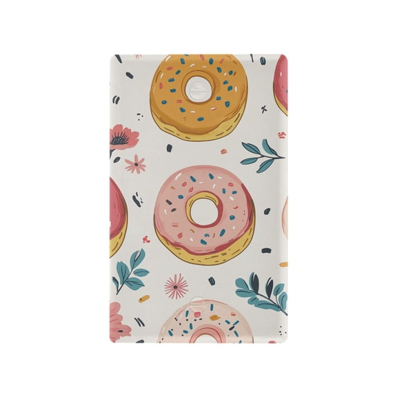 Yayeee Blank Wall Plate Cover 1-Gang 4.5"x2.7" Home Unused Decorative Outlet, Pink Donut