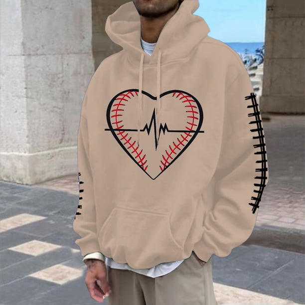WILLBEST Sudadera Deportiva para Hombre, Sudadera con Capucha para Hombre, Sudadera Informal Holgada con Estampado De Fútbol, Cómoda y Cálida para Otoño e Invierno, Uso Diario Grande