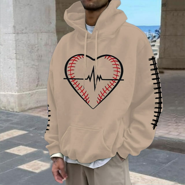 MHFRRA Sudadera con Capucha para Hombre, con Estampado de Fútbol, Informal, Holgada, Cómoda y Cálida para Uso Diario En Otoño E Invierno Caqui