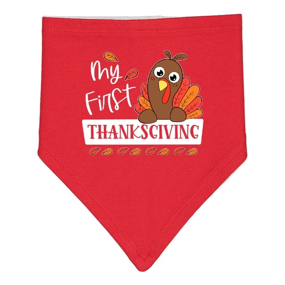 Inktastic My 1st Thanksgiving Cute Turkey Baby Bandana Bib