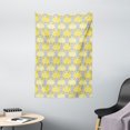 thumbnail image 1 of Ethnic Tapestry, Oriental Flowers Motif on Watercolor Backdrop Abstract Floral Ornaments, Wall Hanging for Bedroom Living Room Dorm Decor, 40W X 60L Inches, Pastel Yellow Dark Grey, by Ambesonne, 1 of 2