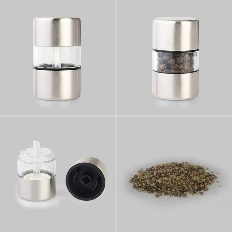 Premium Sea Salt And Pepper Grinder Set, Small Portable Ceramic Salt &  Pepper Shakers 
