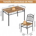 thumbnail image 2 of GarveeHome Industrial Comedor 4 Sillas y Mesa, MDF y Patas De Metal Mesa De Comedor 4 Personas, Mesas Comedors 4 Sillas Para Cocina, Comedor y Apartamento, 2 of 7