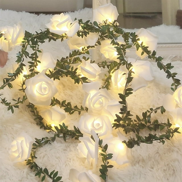 pstuiky Tira de luces LED con forma de rosa para decoración de habitaciones dormitorios bodas y fiestas 59,05 x 10 cm