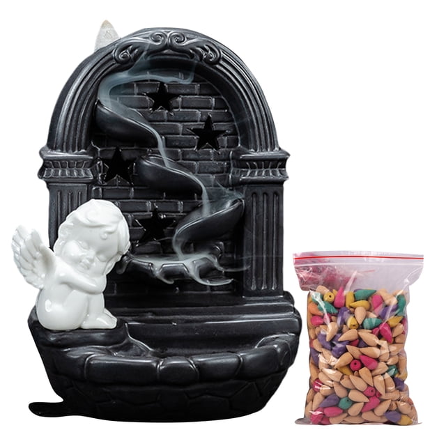 Cupid Backflow Incense Burner with LED Light Incense Holder Decor