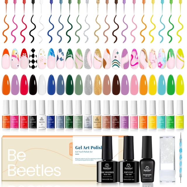 Set de esmaltes en gel para decoración de uñas Beetles Gel Liner