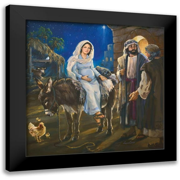 Comish, Susan 12x12 Black Modern Framed Museum Art Print Titled - No Room At The Inn
