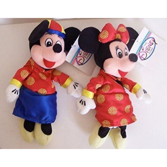 Disney Collectible Chinese New Year Mickey & Minnie Mouse 8 Plush Bean Bag Doll