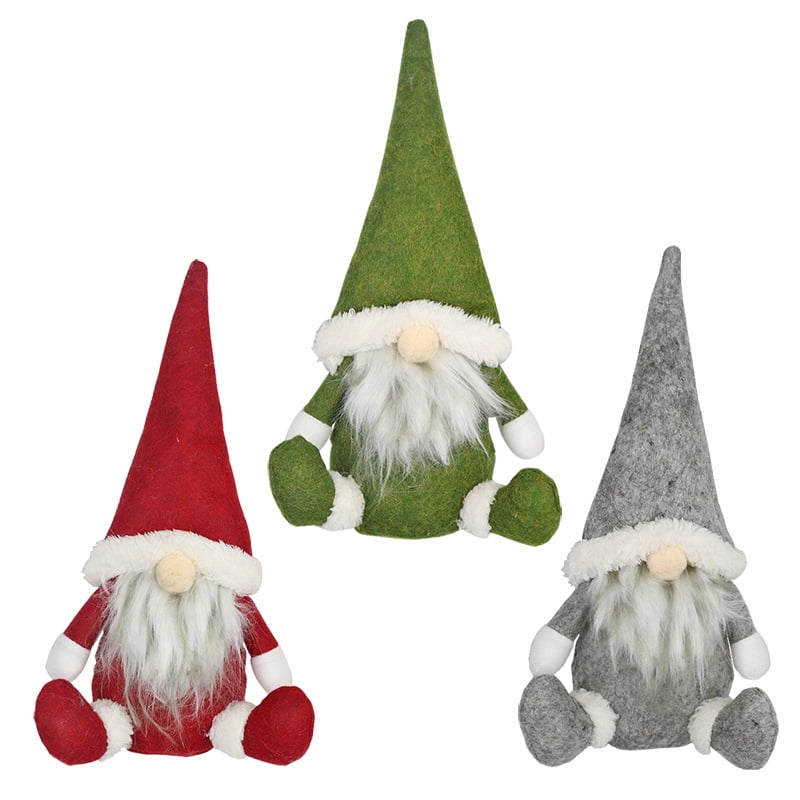 Santa Gnome Plush Doll,Santa Claus Plush Elf Toy Faceless Santa Doll Window Decoration Christmas Decorations,Lovely Gift Ornaments to Add Festive Atmosphere 3-Pack