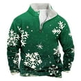 thumbnail image 1 of Sudadera sin capucha para hombre, informal, a la moda, con cuello alto, estampado, cremallera, jersey de manga larga, blusa de poliéster para hombre, 1 of 3