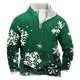 thumbnail image 1 of Sudadera sin capucha para hombre, informal, a la moda, con cuello alto, estampado, cremallera, jersey de manga larga, blusa de poliéster para hombre, 1 of 3