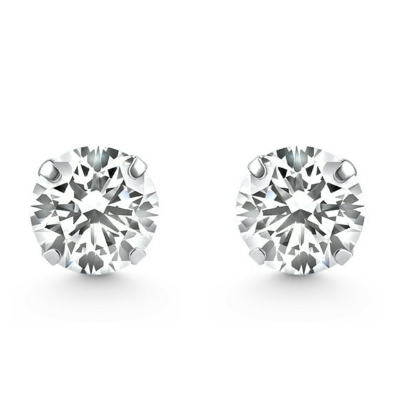 Pompeii 1/4 Ct TW Small Diamond Studs 14k White Gold Lab Grown (GH,VS)