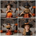thumbnail image 5 of Jurebecia Girls Halloween Witch Costume Dress up Set with Hat Toddler Kids Fancy Witch Outfit for Party Cosplay 12,11-12 Years, 5 of 14