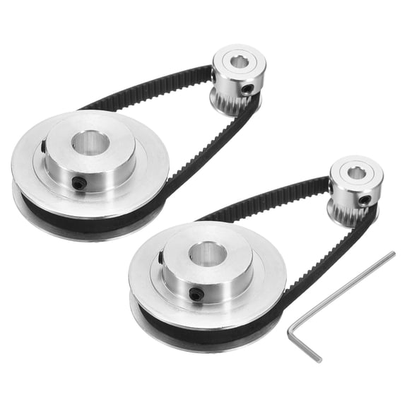 2 Set GT-2 Synchronous Wheel 20&80 Teeth 5mm Bore with 2Pcs Belt 250x6mm(20-80T-5B-25)