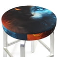 thumbnail image 3 of Balery Red And Blue Fire Cat Fundas de asiento para taburete de bar redondo de tela de terciopelo ajustables que protegen de arañazos y manchas para sillas de 14 a 17 pulgadas.-13 inch, 3 of 7