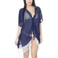 thumbnail image 5 of HAPPY BAY Women's Chiffon Summer Beach Open Front Maternity Beachwear Duster Kimono Cardigan XL-XXL Navy_AB747, 5 of 5