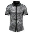 thumbnail image 1 of Haut pour Homme Chemise Ajustée à Manches Courtes Col à Revers Décontractée Sport Chemise du Bas T-shirt Haut, 1 of 8
