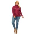 thumbnail image 2 of Women's Casual Polka Dot Printed Long Sleeve Turtleneck Tops, 2 of 4