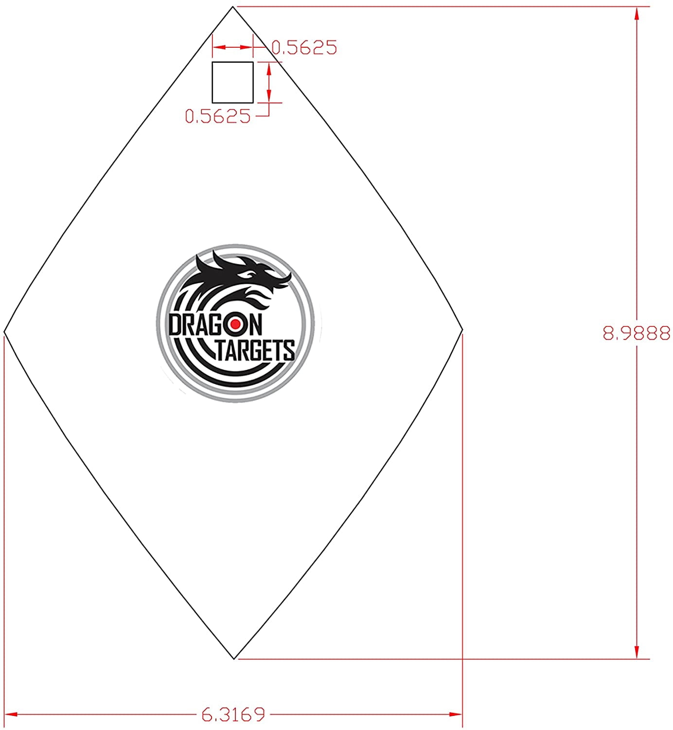 Dragon Targets AR500 Steel Targets for Shooting 3/8 inch Thick Laser Cut Diamond, Painted and Ready to Shoot AR500 Steel Targets Made in USA, (Diamond)