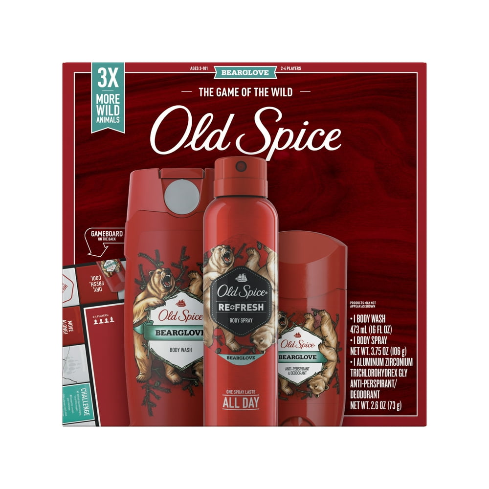 Old Spice Bearglove Gift Pack Antiperspirant Deodorant + Body Spray