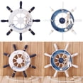 thumbnail image 4 of Eease Nativity Wooden Ship Wheel Nautical Home Decor (Blue), 4 of 6