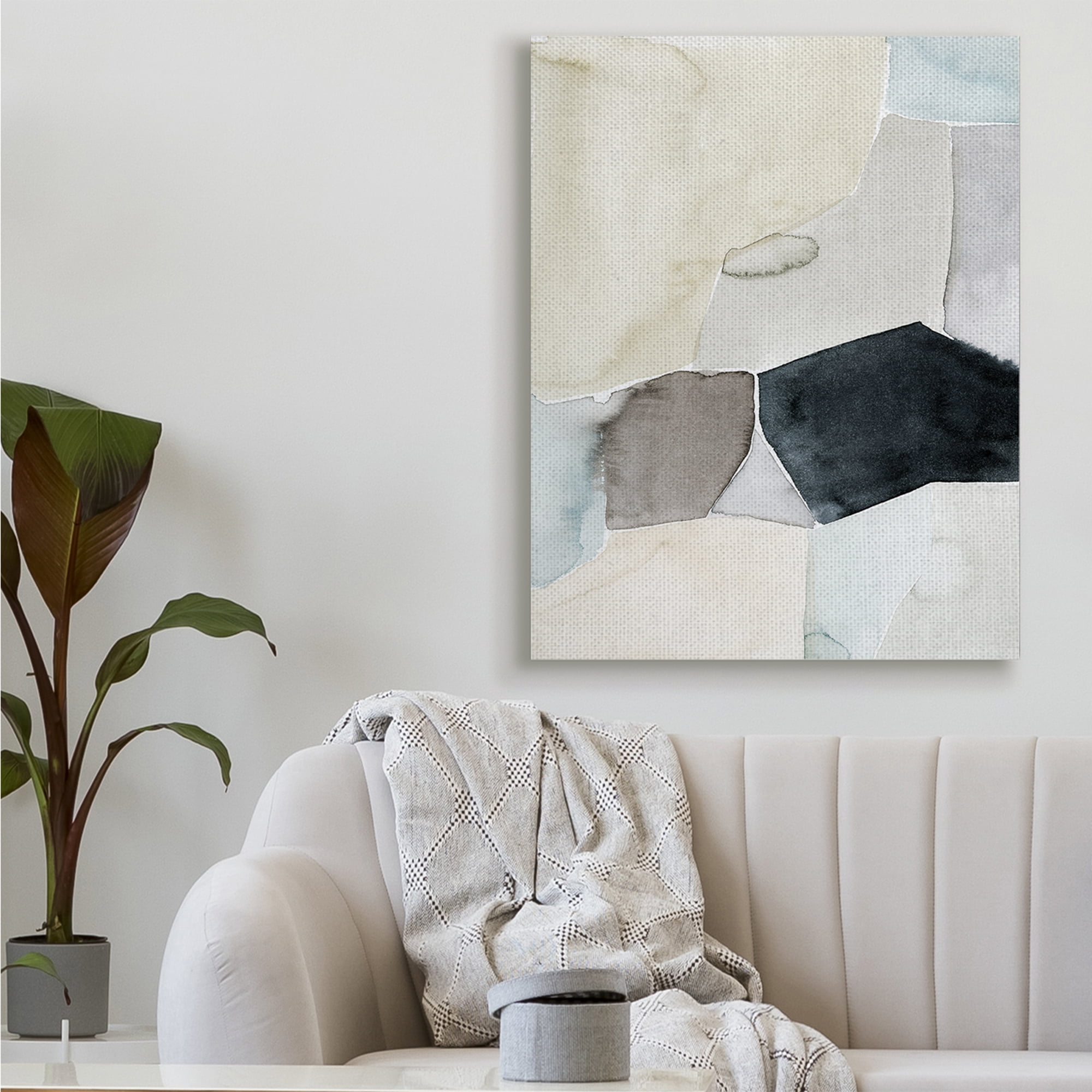 Stupell Industries Abstract Watercolor Shapes Green Blue Black,36 x 48,Designed by Grace Popp