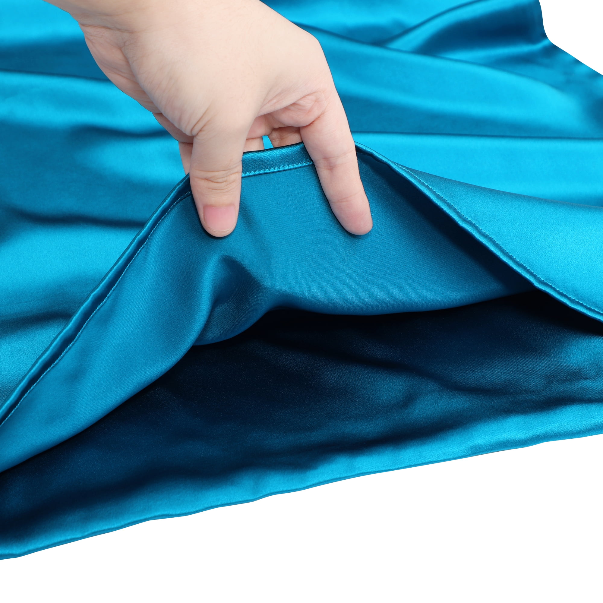 REGALWOVEN 25 Momme Silk Pillow Cover with Envelope Closure, Peacock Blue King(20"x36")