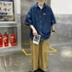 thumbnail image 4 of Camisa vaquera de manga corta para hombre, camisa vaquera de corte regular para hombre, camisa vaquera para hombre, camisa de cuello vuelto para hombre, respuesta rápida, 4 of 9