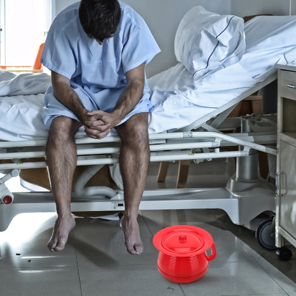 CIMAXIC Portable Urinal Bottle for Hotel Use with Red Non- Base - 1 Piece Travel Urinal Bucket