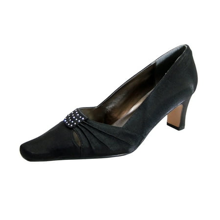 

FLORAL Reina Women s Wide Width Rhinestone Satin Dress Shoes
