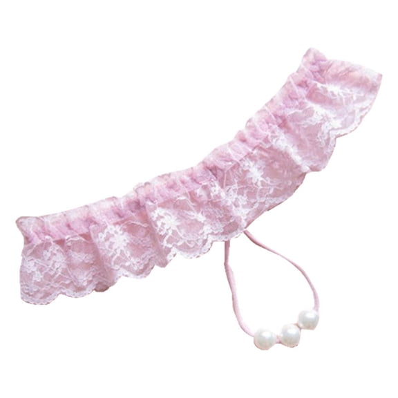 Panties for Women,Elegant Lace Pearl Thong Underwear Sheer Delicate Apparel for a Feminine Experience,Womens Underwear,Pink,One Size