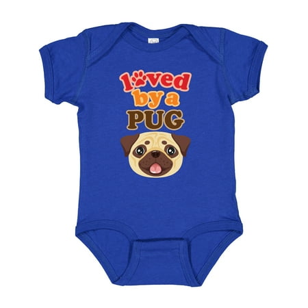 

Inktastic Pug Dog Loved by a Pug Gift Baby Boy or Baby Girl Bodysuit