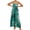 Green Print, variant on Women's Printed Square Neck Cami Maxi Dress with Side Slit and Stretch 95% Cotton 5% Spandex for Everyday Wear