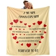 thumbnail image 2 of 2 Years Anniversary Blanket Gifts for Women Men 2nd Anniversary Cotton Gifts for Her Girlfriend Wedding Anniversary Blanket Gifts for Husband Wife Christmas Happy Anniversary for Couple, 50x60, 2 of 6