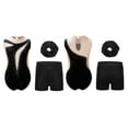 thumbnail image 3 of YiZYiF Girls Dance Figure Skating Performance Costume Gymnastic Ballet Leotard+Shorts+Headwear Set Black-A 6, 3 of 6