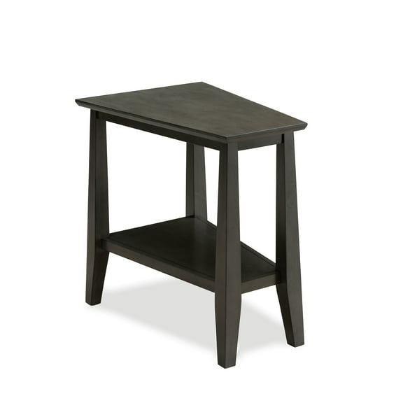 Leick Home 10402-GR Delton Recliner Wedge Side Table with Shelf, Smoke Gray