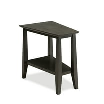 Leick Home 10402-GR Delton Recliner Wedge Side Table with Shelf, Smoke Gray