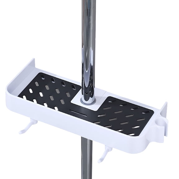 LAMIRO 4-Shelf Caddy for Maximizing Bathroom Storage Space Sturdy Shower Tension Pole Organizer