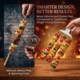 thumbnail image 5 of 3-Way Grill Skewers, 14.7 Inch Stainless Steel 3-Prong Metal BBQ Skewers for Grilling with Slider Push Bar, Reusable Metal Barbecue Sticks for Meat Chicken Sausage Vegetables Shrimp Outdoor (3Pcs), 5 of 9