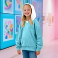 thumbnail image 7 of UAMVSH Oversized Hoodies for Girls and Boys Cute Kids Long Sleeve Sweatshirts Casual Comfy Hooded Pullover Tops with Pockets(5-6 Years,Light Blue), 7 of 7