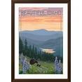 thumbnail image 2 of Art.com Idaho - Bear and Spring Flowers Art Print by Lantern Press, Brown Frame Wall Art, 32" x 44", 2 of 5