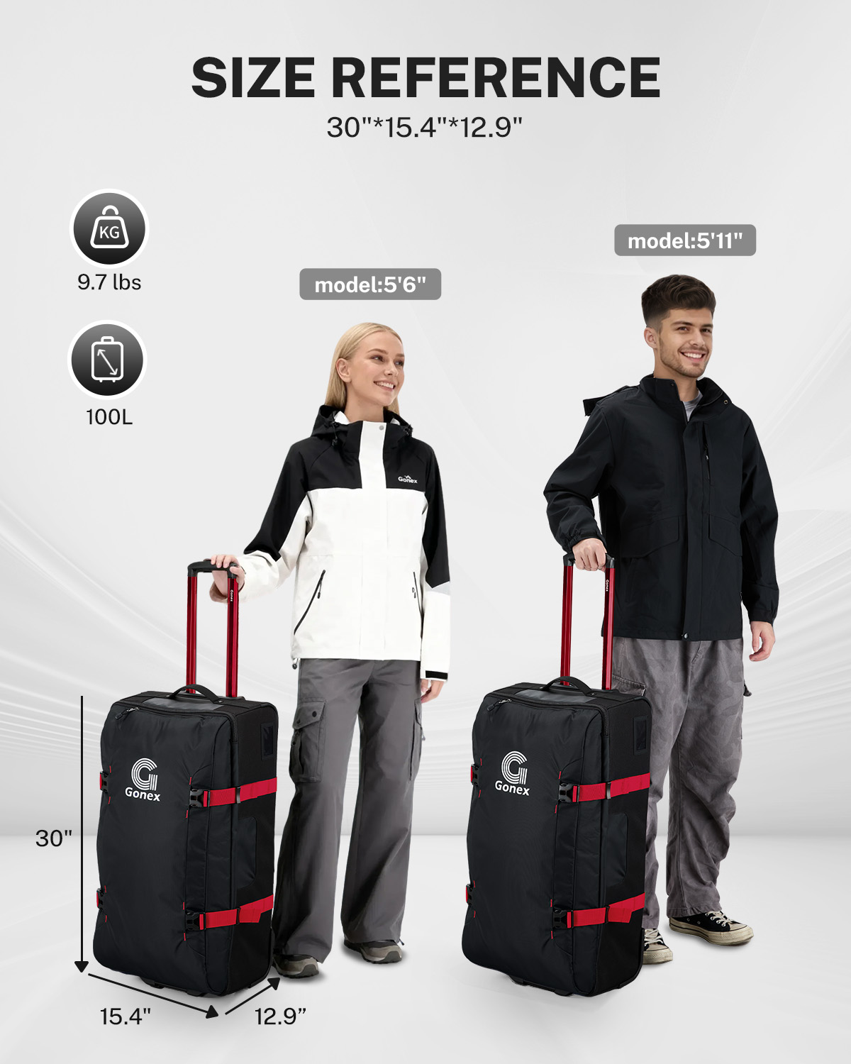 Gonex 30" Large Rolling Duffel Bag with Wheels photo 6