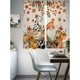 thumbnail image 5 of Yellow Gnome Pumpkins Sheer Curtains 72 Inch Length 2 Panels Set, Semi Transparent Voile Rod Pocket Curtains for Living Dining Room Bedroom Drapes Watercolor Country Botanical Rustic, 5 of 6