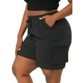 thumbnail image 5 of Hanerdun Women Cargo Shorts Female Casual Bottom Gym Trouser with Pockets Black 2XL, 5 of 5