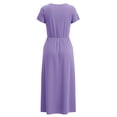 thumbnail image 6 of Admvng Women's Maxi Dress Short Sleeve Round Neck Casual Dress with Pockets Flowy Summer Long Dress, 6 of 6